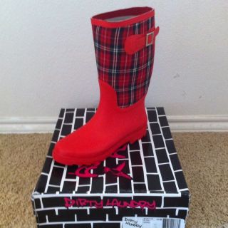 Dirty Laundry Rain Boots, Rubber Boots, Wellies Size 9