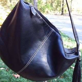 Ladies Handbag Donald Pliner Medium Black Leather Hobo