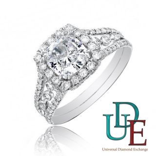 diamond anniversary engagement ring 1 86 carat cushion cut 14k