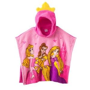 Disney Princess 2T 3T 4T 5T Hooded Blanket Poncho Plush Fleece Belle