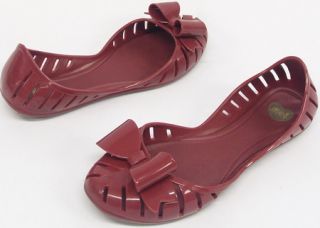 Mel By Melissa Dorsey Flat With Bow Detail Cranberry Red Sz 5