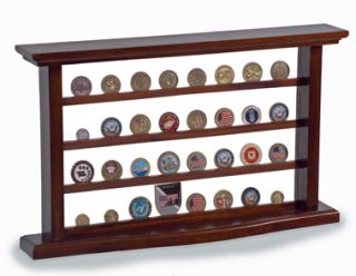 Coin Display Case Solid Mahogany Holds Up to 32 Coins