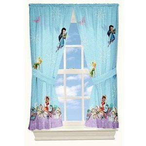 Disney Tinkerbell Fairies Butterfly Glow Window Curtain Drapes Panel