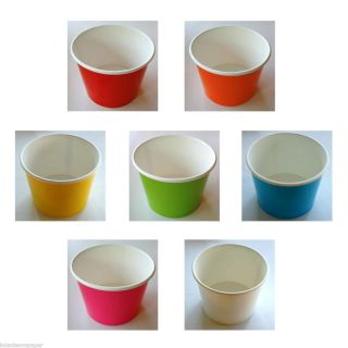 Disposable Paper Ice Cream Cups or Bowls and Lids Party or Wedding 16