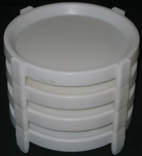 Set of 4 Vintage Tupperware Pie Divide A Rack Stackers Plates White