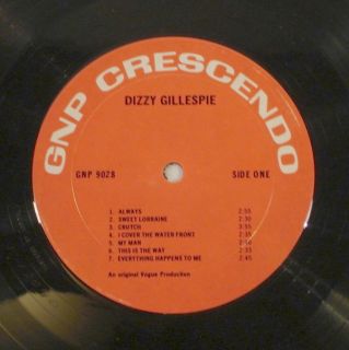 DIZZY GILLESPIE Dizzy 1974 Crescendo LP GNP 9028 NM