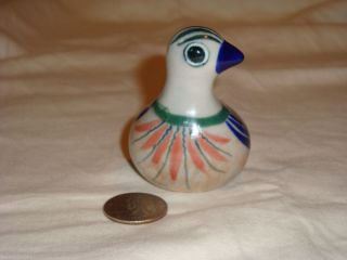 Lovely Erandi of Mexico Small Bird Dove Hand Sculpted Figurine Blue w