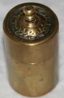 Antique Brass Dowler Nocturnal Ignighting Go to Bed Match Box Match
