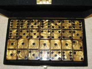 Dominoes Jumbo Sz Gold New Gold Color Dominoes D6 J FRS 1 2 inch Thick