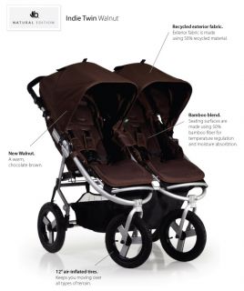 Bumbleride Indie Twin Walnut Natural Double Stroller