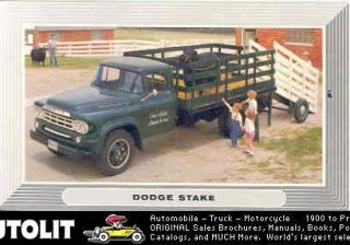 1959 Dodge D400 Stake Truck Factory Postcard