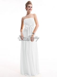  Chiffon Strapless Long Bowtie Evening Dress 09060 US Size 10
