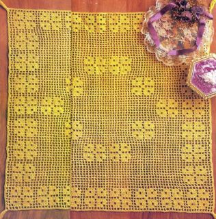 75D Crochet Pattern for Thread Filet Dresser Scarf or Doily
