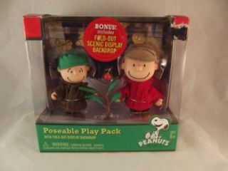 Peanuts Charlie Brown & Linus at the Christmas Tree Lot Poseable Play