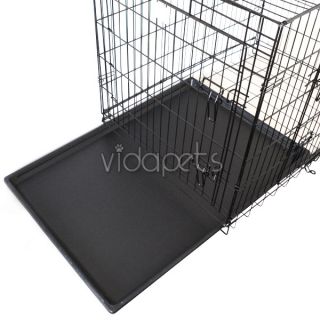 36 3 Door Black Folding Dog Crate Cage Kennel Three 2