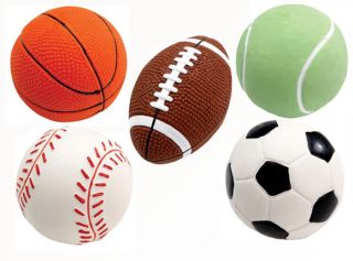 Allstar Sports Balls Dog Toy Squeakie Toys Latex Football Baseball