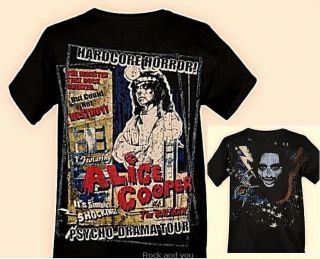 Alice Cooper Psycho Drama Tour Rock Dbl Printed T Shirt M L NWT