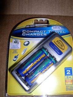 Digital Concepts Compact Travel Charger Charges AA AAA NiMH Batteries