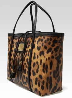 Dolce & Gabbana Miss Escape Leopard Tote Handbag Purse in Leather NEW