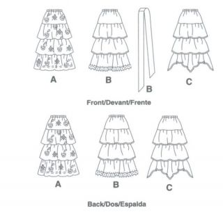 5275_misses_tier_skirt_pattern_drawing600