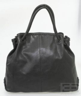 Furla Black Leather Drawstring Handle Shoulder Bag