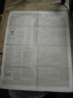 Plattsburg New York 1857 Dred Scott Decision Newspaper