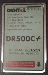 Digital Recorders Talking Bus DR500C w Dr GPS Receiver