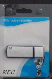 New USB Voice Recorder 4GB with U Disk Function Silver Blue