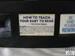  to Teach Your Baby to Read with Glenn Doman VHS 012569005037