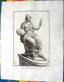 Goddess Athena Giustiniani 1704 Classical Engraving
