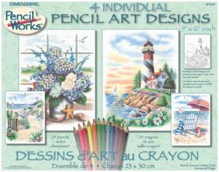 Pencil by Number Kit 9x12 Set of 4 Beach Scenes