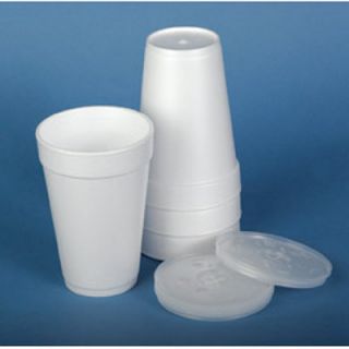 Styrofoam Drinking Cups Foam Cup Lid White 16 oz x 1000
