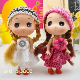 Chrysanthemum Dress Mini Doll Baby Toy Doll Charm Pendant for Kids