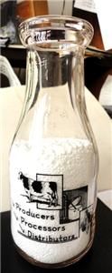 Biddeford Maine Milk Bottle Wilfred Dubes Dairy Pint Full Cow Milkman