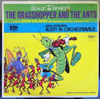 Don Wilson Walt Disney The Grasshopper and The Ants LP VG L 6960