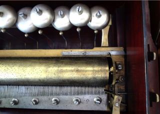 Antique Swiss Ducommun Girod Cylinder Music Box 9 Bells