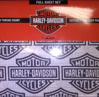 Harley Davidson Flame Rider Full Sheet Bedding Set