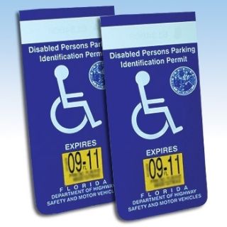 NEW Handicapped Disabled Parking Placard Protective Car Holder Set Of
