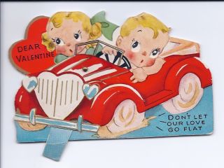 Vintage Die Cut Valentine Card DonT Let Our Love Go Flat Jointed