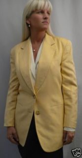 Donna Karan Black Label Collection Womens Silk Linen Blazer Jacket M $
