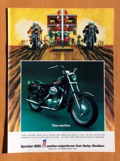 0373 1972 Harley Davidson Sportster Single Page Full Color Ad
