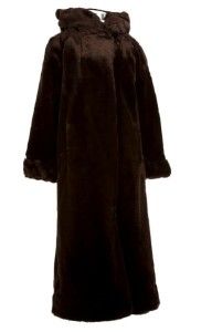 New Womens Donnybrook Long Brown Faux Fur Coat Jacket Brown Medium