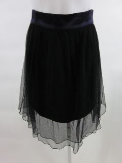 Doo RI Black Purple Silk Tulle Pleated Short Skirt Sz 4