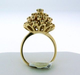 Beautiful Vintage Solid 14k Yellow Gold Diamond Harem Princess Ring 1