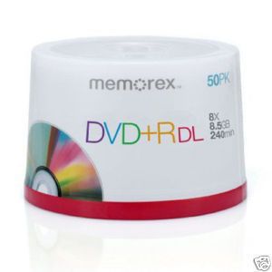 50 Memorex 8x Silver 8 5GB DVD R DL Double Dual Layer