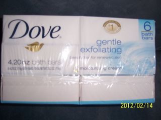 DOVE GENTLE EXFOLIATING BEAUTY BAR SOAP 6 PACK (4.25 OZ BARS)