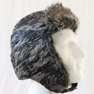 Puma Archive Downey Trapper Fake Fur Fleece Quilted Winter Hat