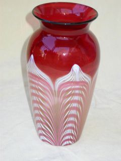 Beautiful Pulled Feather Victor Durand Vase JG Durand