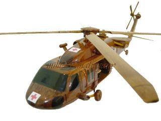 UH 60 HH 60 Blackhawk DUSTOFF Medevac Helicopter Wood Wooden Mahogany