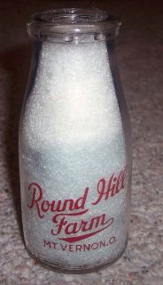 Round Hill Farm MT Vernon Ohio Milk Bottle